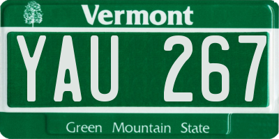 VT license plate YAU267