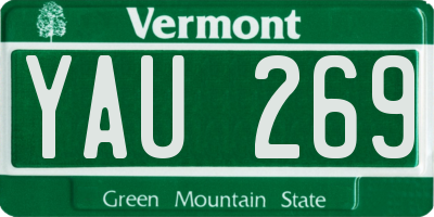 VT license plate YAU269
