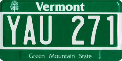 VT license plate YAU271