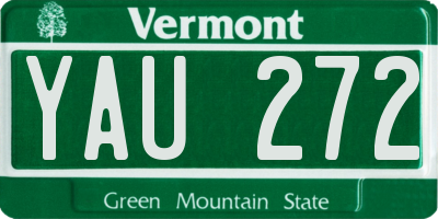 VT license plate YAU272
