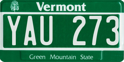 VT license plate YAU273