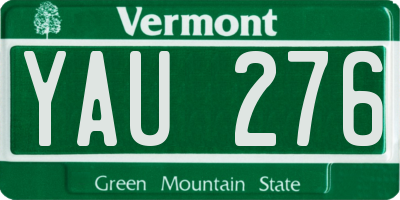 VT license plate YAU276