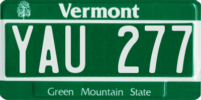 VT license plate YAU277