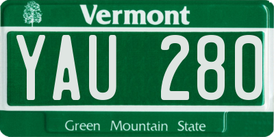 VT license plate YAU280