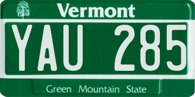 VT license plate YAU285