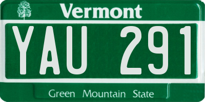 VT license plate YAU291