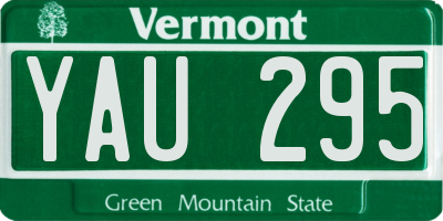 VT license plate YAU295