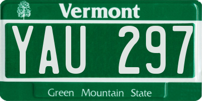VT license plate YAU297
