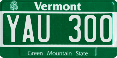 VT license plate YAU300