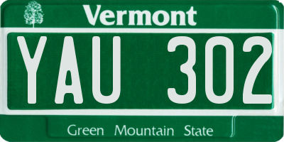 VT license plate YAU302