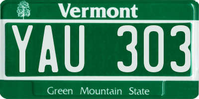 VT license plate YAU303
