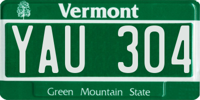 VT license plate YAU304