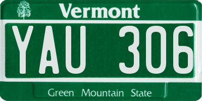 VT license plate YAU306