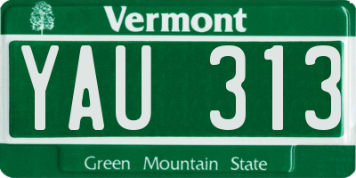 VT license plate YAU313