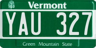 VT license plate YAU327