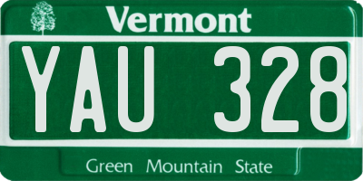 VT license plate YAU328