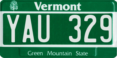 VT license plate YAU329