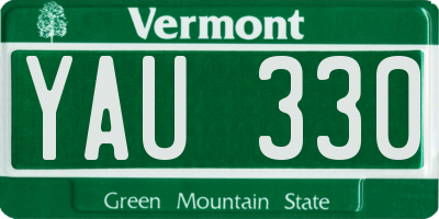 VT license plate YAU330