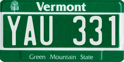 VT license plate YAU331