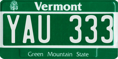 VT license plate YAU333
