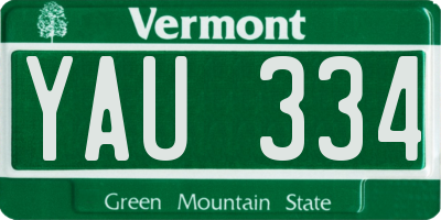VT license plate YAU334
