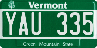 VT license plate YAU335