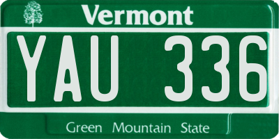 VT license plate YAU336