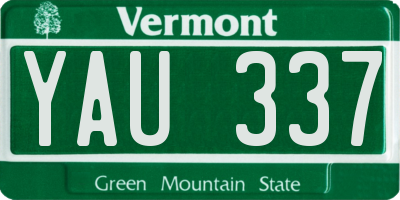 VT license plate YAU337
