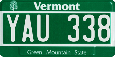 VT license plate YAU338