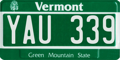 VT license plate YAU339