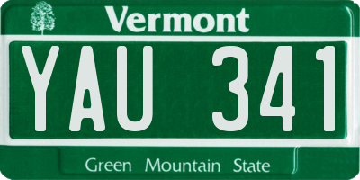 VT license plate YAU341