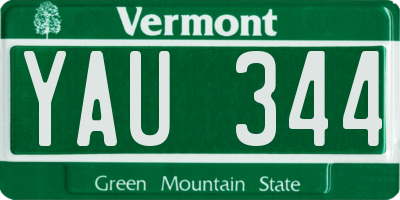 VT license plate YAU344