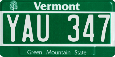 VT license plate YAU347