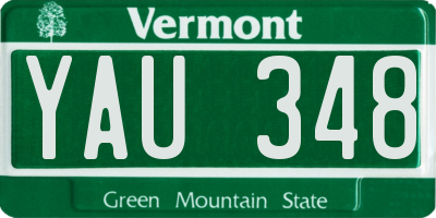 VT license plate YAU348