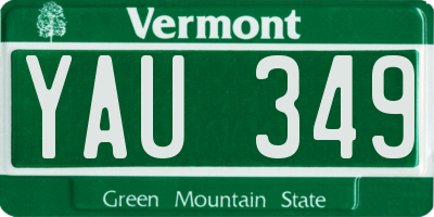 VT license plate YAU349