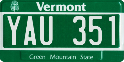 VT license plate YAU351