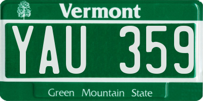 VT license plate YAU359