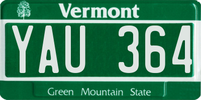 VT license plate YAU364