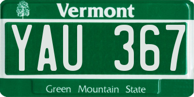 VT license plate YAU367