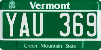 VT license plate YAU369