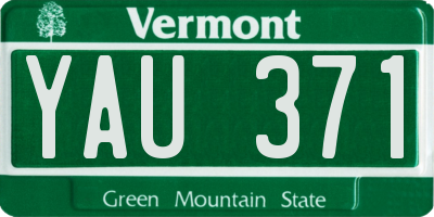 VT license plate YAU371