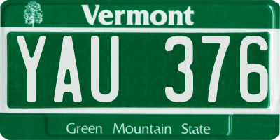 VT license plate YAU376