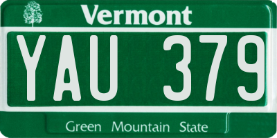 VT license plate YAU379
