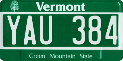 VT license plate YAU384