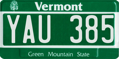 VT license plate YAU385