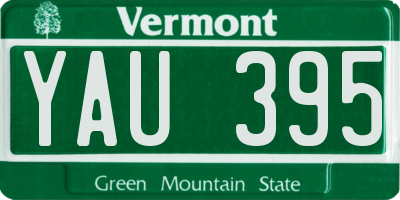 VT license plate YAU395