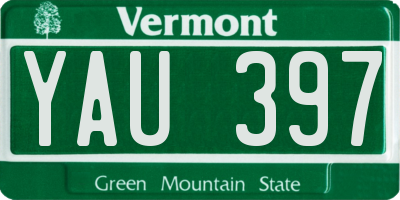 VT license plate YAU397