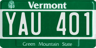VT license plate YAU401