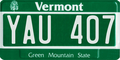 VT license plate YAU407