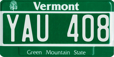 VT license plate YAU408